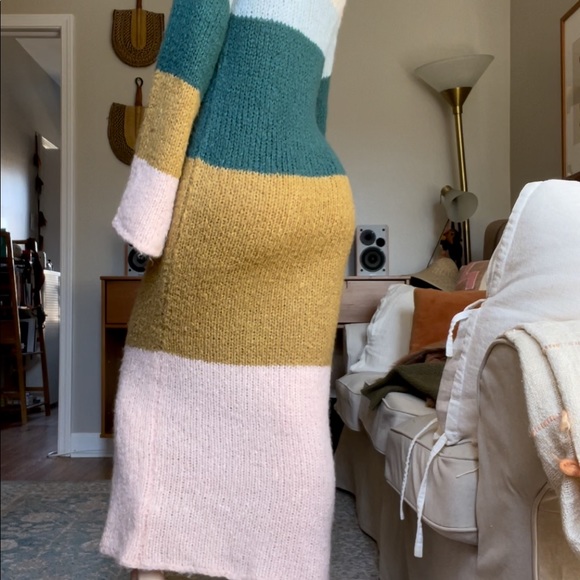 Long Sleeve Sweater Dress with Bell Sleeves - Picture 3 of 7